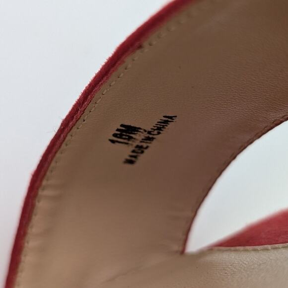 Pelle Moda Briar High Block Heel Ankle Strap Sandals Women's Red Size US10M EU41 - Picture 8 of 9